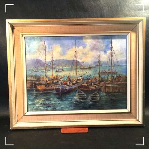 Original F E Reyburn Framed Oil on Board Old Houtbaai (400 x 500)