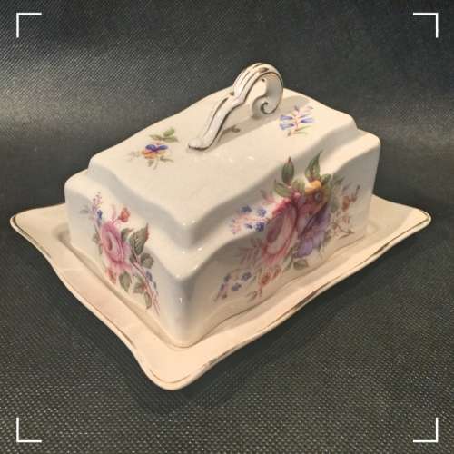 RARE Old Foley Staffordshire Butter Dish (100% Perfect)