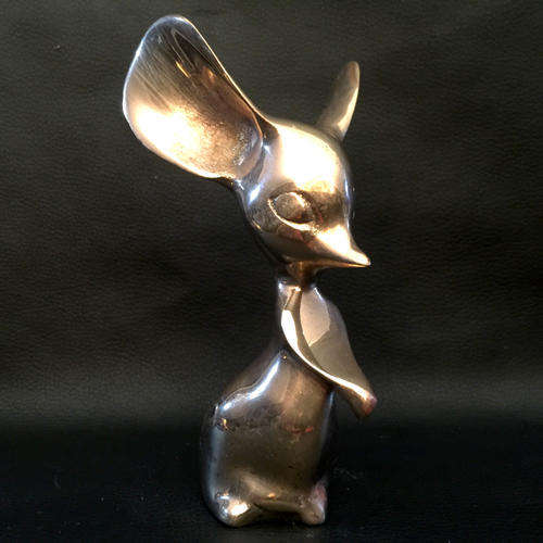 Vintage Solid Brass Big Eared Mouse
