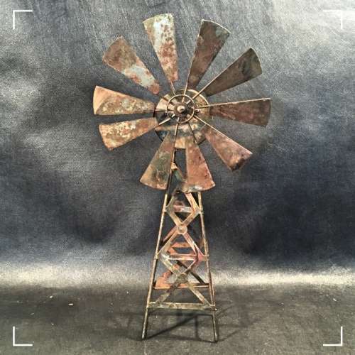 Rare Handcrafted Brass Musical Windmill (450mm Tall)