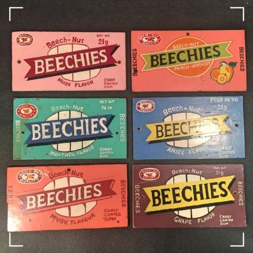 RARE Vintage Hand Painted Enamel on Board Beechies Point of Sale Display