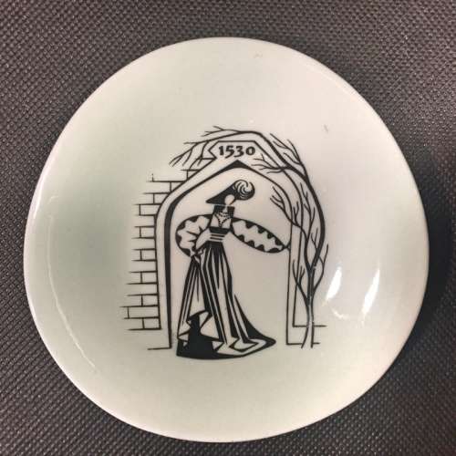 SPODE "LA MODE" Pin Tray Designed By Reinganum (110mm x 110mm - 1950 English Bone China)