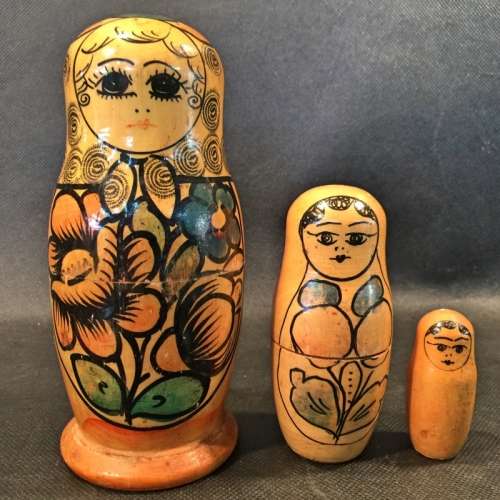 Detailed Hand Painted 3 Level Russian Nesting Doll