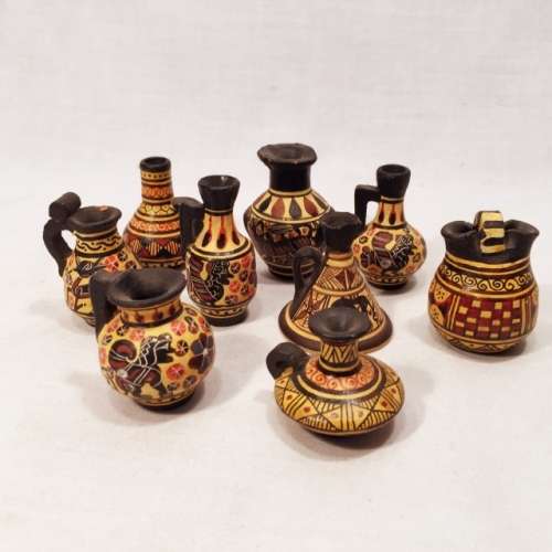 RARE!!! Exact Replica Miniature Hand Painted Greek Vase Collection (Bid for all)