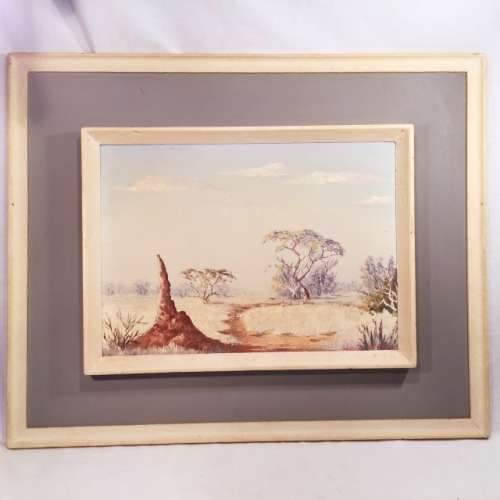 Framed Transvaal Landscape Oil on Board by Wim (600mm x 500mm)