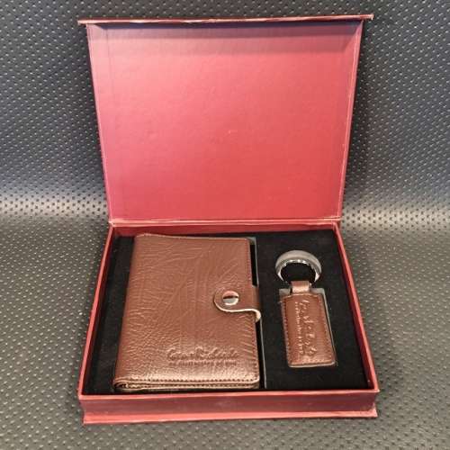 Genuine Leather Wallet and Key Ring Combo (Boxed)