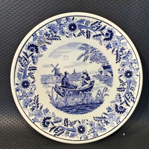 Rare Blue and White Delft Display Plate (By Boch Belgium)