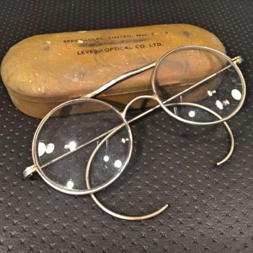 Rare 1920's Round Metal Spectacles in Original Tin!!!