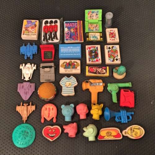1980'S Vintage Eraser Collection (Star Wars, Mr T, Gameboy Ext)