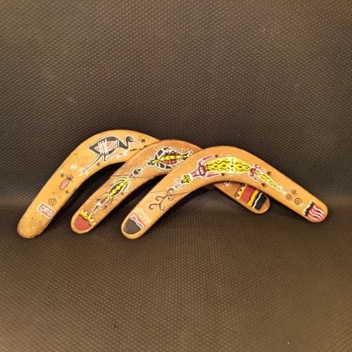 Three Vintage Australian Boomerangs For Display