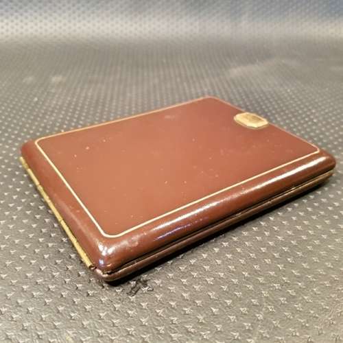 RARE Vintage Leather Covered Metal Cigarette Case