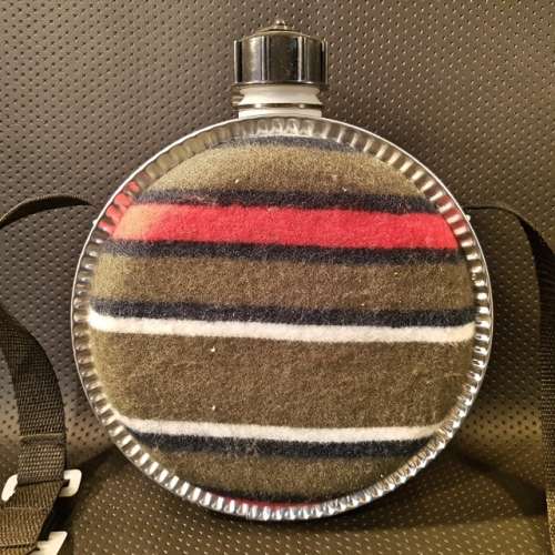 Desert Covered Blanket 2 Quart Aluminum Round Desert Water Canteen