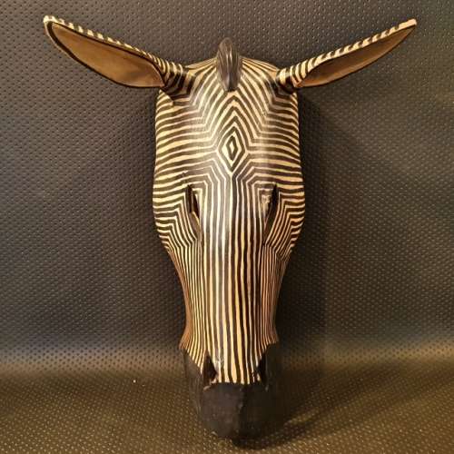 Handcrafted Wood Zebra Mask!!!