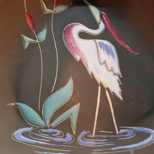 Triangular Hand Painted Oriental Nut Dish