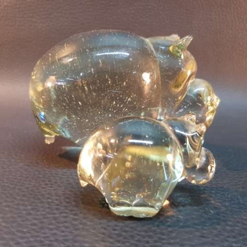 African Ngwenya Glass Hippo Mom and Baby!!!