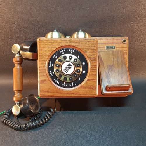 Vintage Styled Telkom Wall Mount Brass and Wood Phone! (Working)