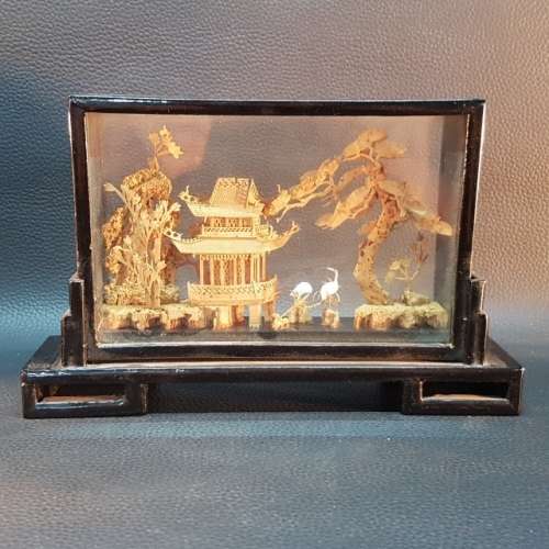Highly Collectible Oriental Miniature Cork Scene!!!