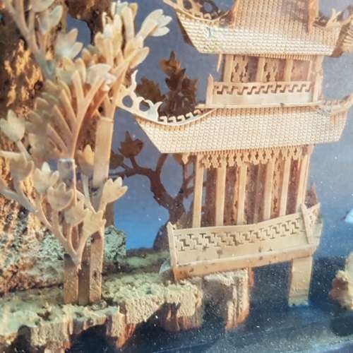 Highly Collectible Oriental Miniature Cork Scene!!!