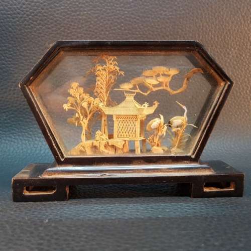 Highly Collectible Oriental Miniature Cork Scene!!!