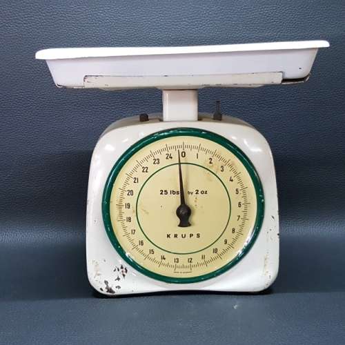 Vintage Enamel KRUPS German Scale (Complete)