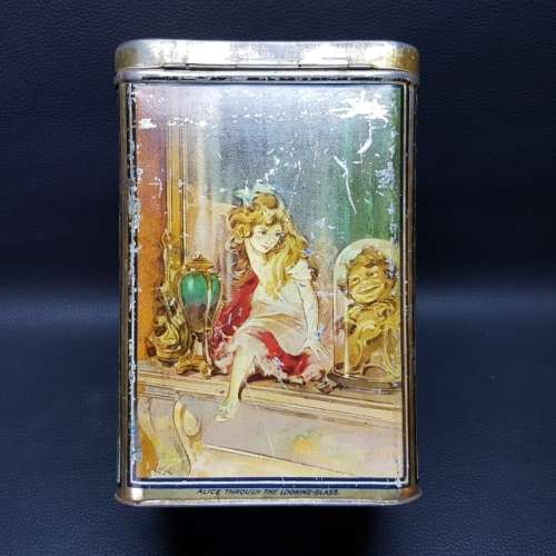 RARE!!! 1900 Mazawattee Lithographed Alice in Wonderland  Themed Tin