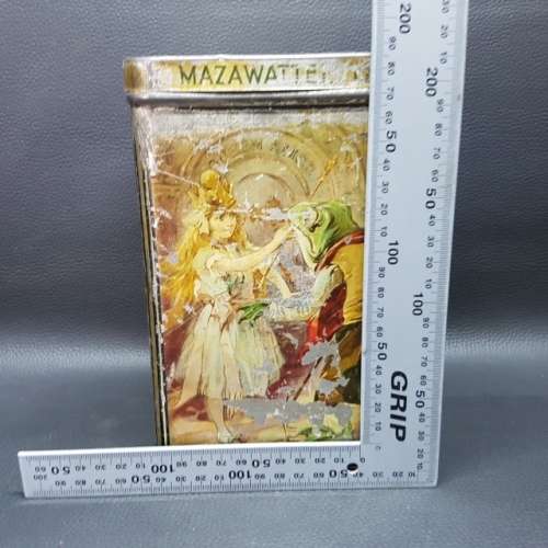 RARE!!! 1900 Mazawattee Lithographed Alice in Wonderland  Themed Tin