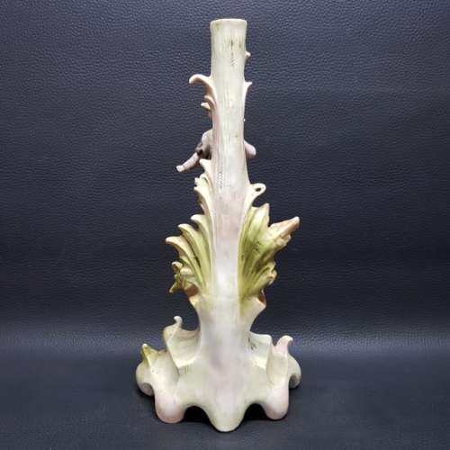 Large Victorian Hand Painted Ceramic Candle Stand