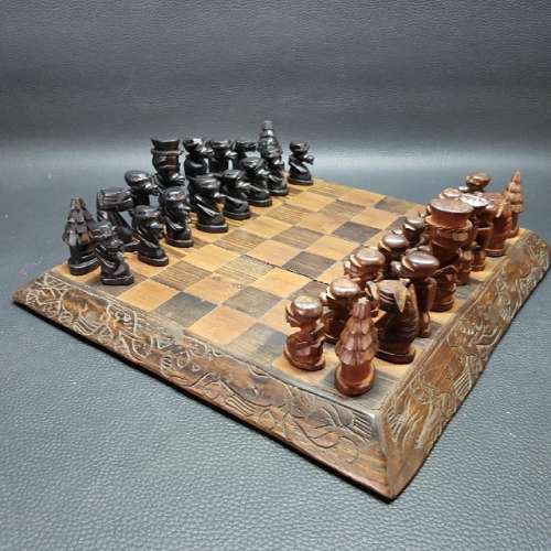 Handcrafted African Wood Chess Set!!!