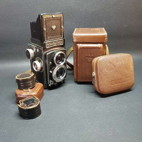 Vintage German Rolleicord Medium Format Camera with Extra Lenses