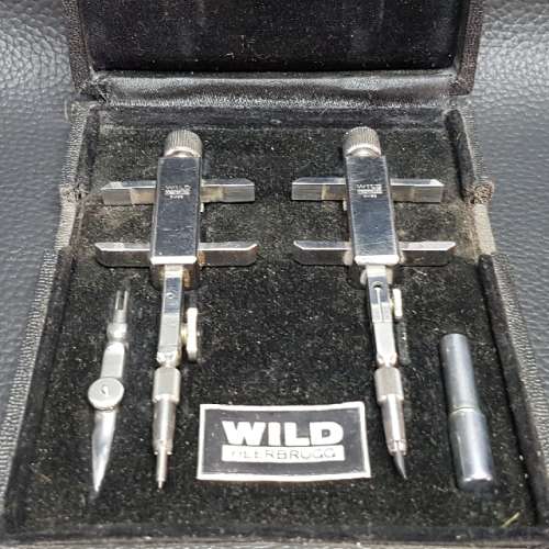 Vintage Wild Heerbrugg Swiss BEAM COMPASS Set