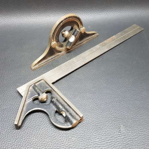 Original Vintage Millers Falls Combination Square Set