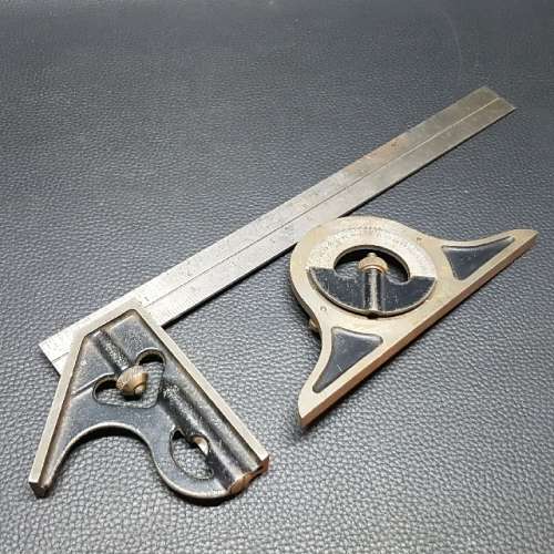 Original Vintage Millers Falls Combination Square Set