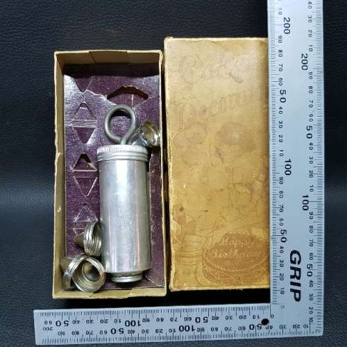 Vintage Cake Decoration Metal Syringe Tool In Original Box