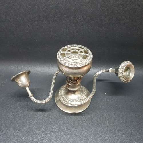 Vintage Decorative Silver-plate Candle Stand and Perfume Burner