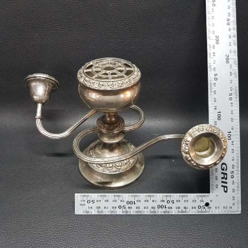 Vintage Decorative Silver-plate Candle Stand and Perfume Burner