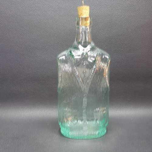 Collectible Green Glass Jacket Shaped Decanter!!!!