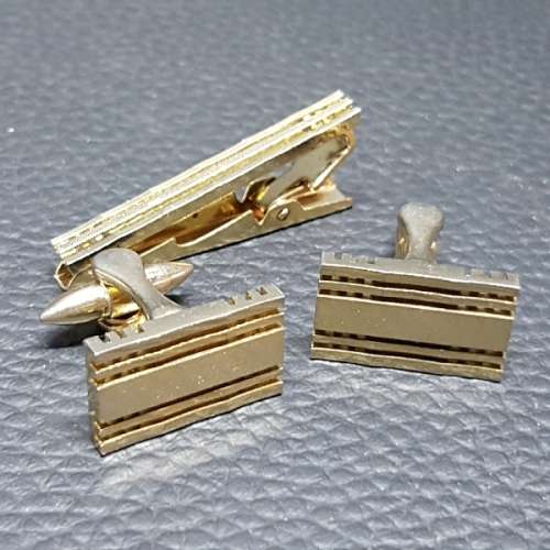 RARE Collectible Vintage Gold Plated Cufflinks and Tie Clip!!!