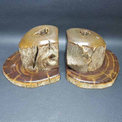 Collectible Hand Crafted Indigenous Bushveld Wood Book Ends