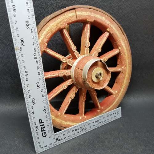 RARE Hand Crafted Vintage Small Wooden Ox Wagon Wheel!!!