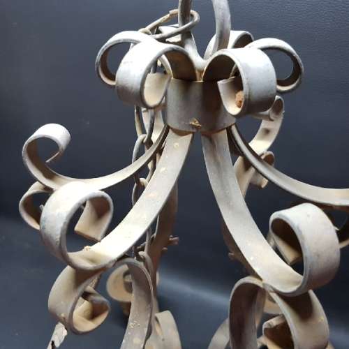 Large Vintage Cast Iron Six Candle Chandelier!!!!
