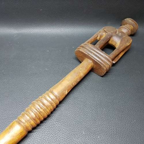 RARE!!! Hand Crafted Vintage Wood Carved Elephant Walking Stick