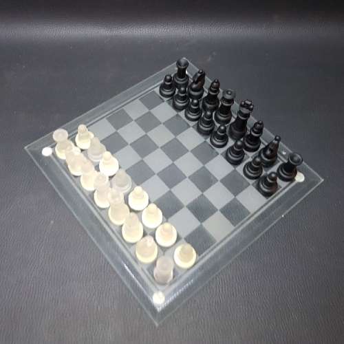 Complete Glass Chess Set