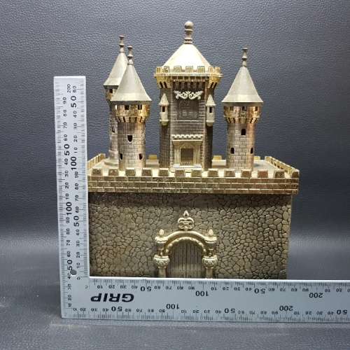 RARE!!! Brass Castle Themed Music Liqueur Decanter and Glass Box!!! (Working)