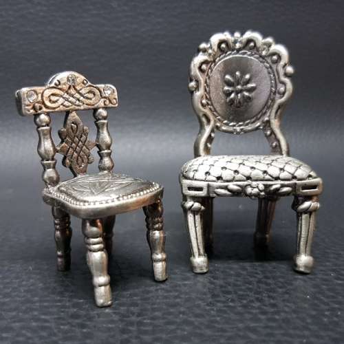 Miniature Decorative Pewter Chairs!!!