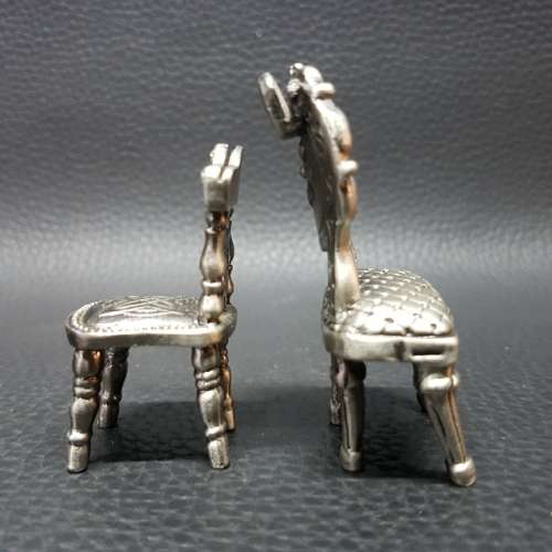 Miniature Decorative Pewter Chairs!!!