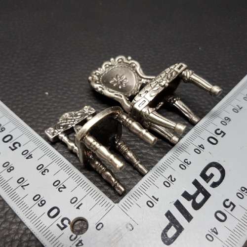 Miniature Decorative Pewter Chairs!!!