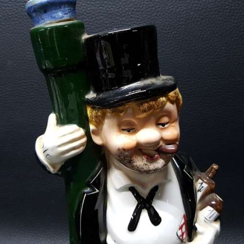 Vintage Glazed Porcelain Character Decanter!!!