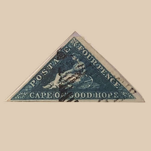 1853 Cape Of Good Hope Four Pence Blue Triangle Stamp