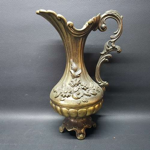 Large Italian Botanical Themed Metal Vase