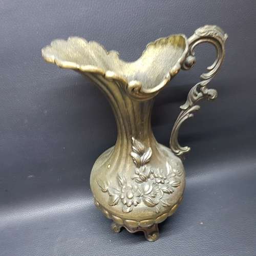 Large Italian Botanical Themed Metal Vase